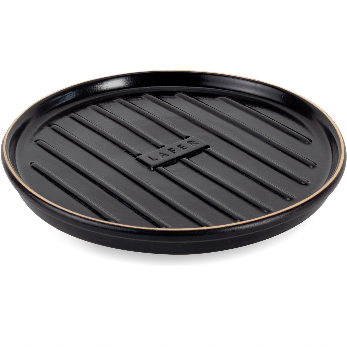 BBQ Grill Plancha rund mit Stegen, Ø 32 cm – Römertopf Römertopf BBQ Grill Plancha rund mit Grillstegen, Ø 32 cm, aus feuerfestem Ton in Schwarz