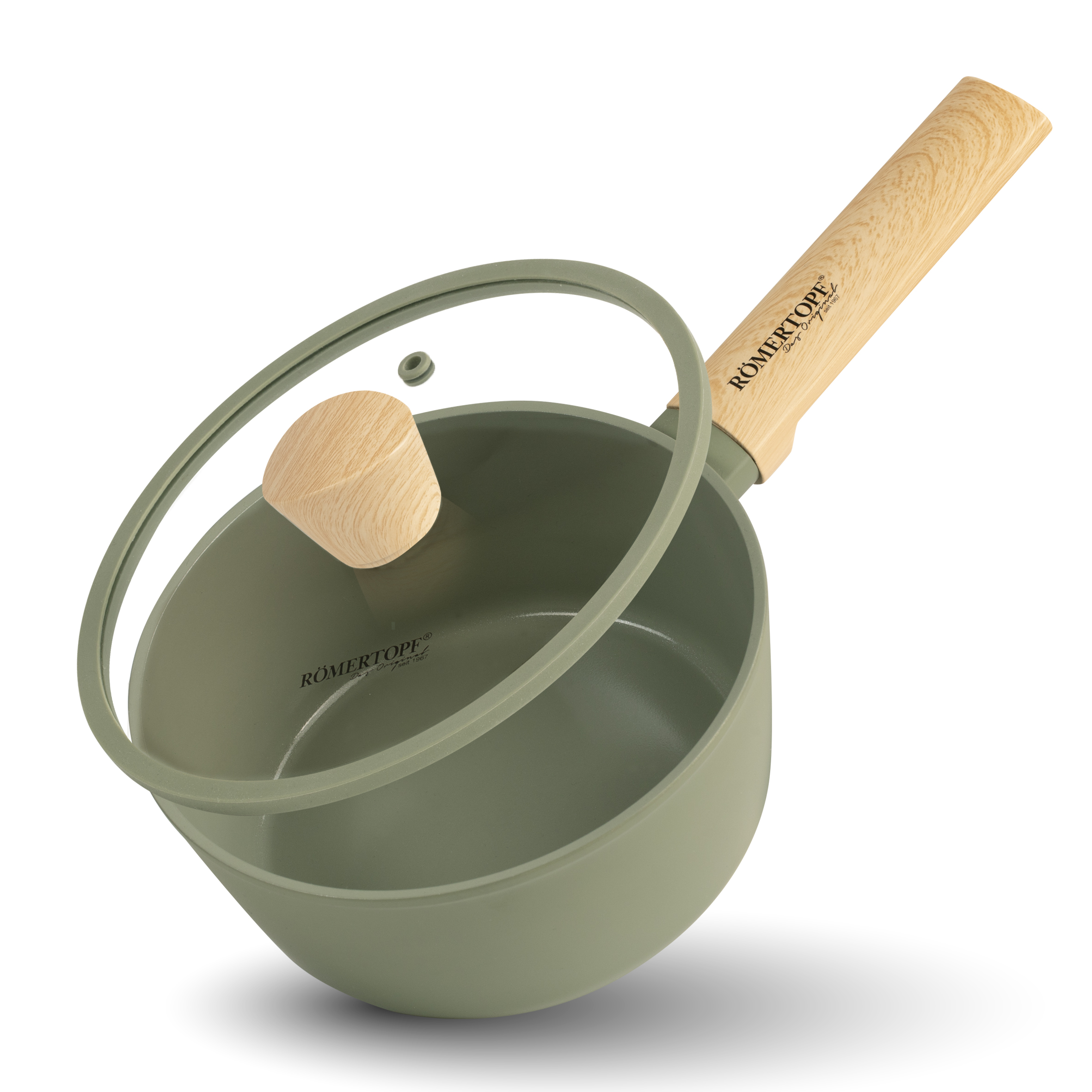 Stielkasserolle mit Glasdeckel