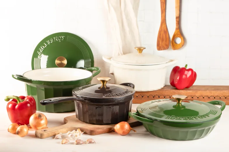 Römertopf Gusseisen-Töpfe – Schmoren, Kochen, Backen für Herd und Ofen