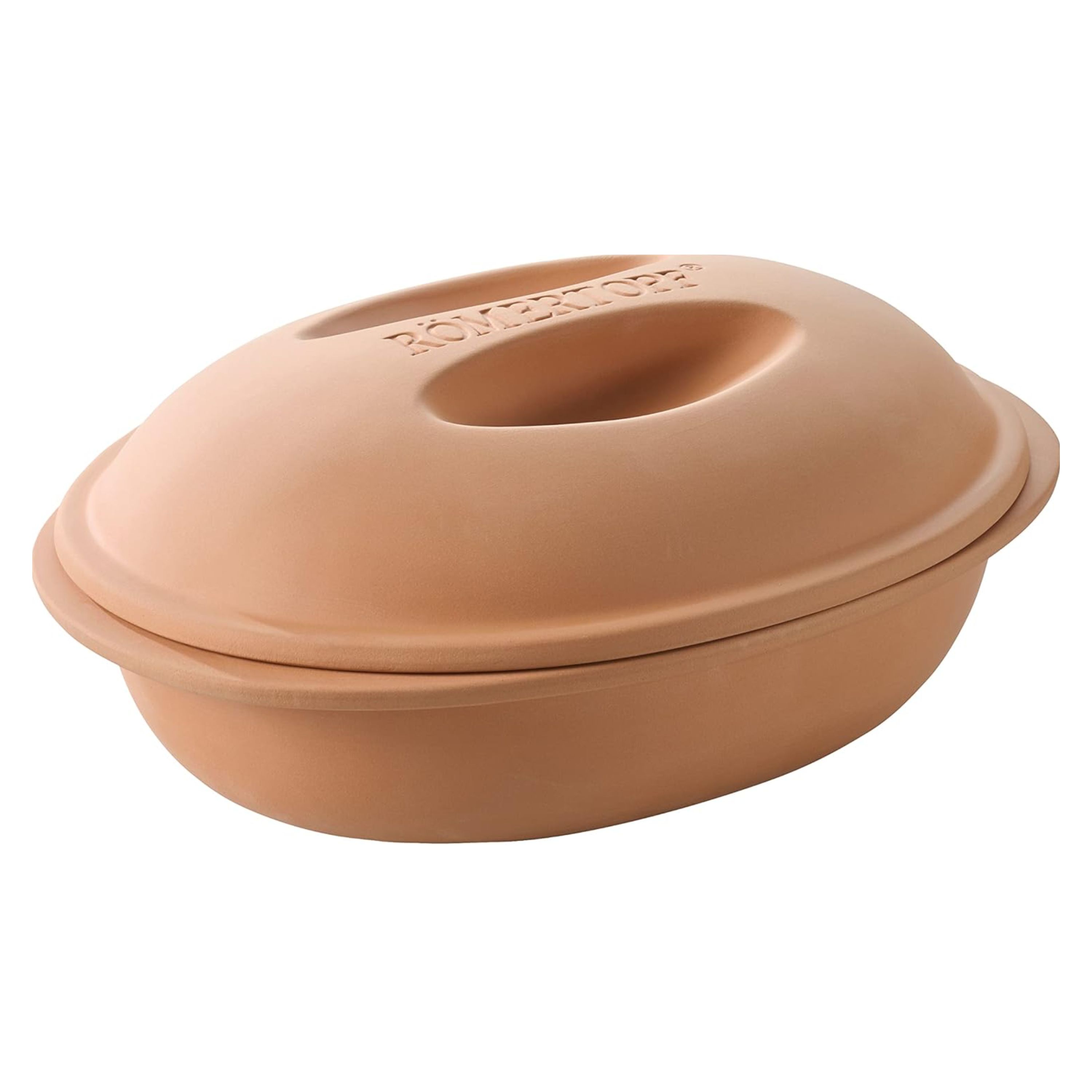 Veggie Dampfgar-Bräter aus Naturton – Römertopf Römertopf Veggie Dampfgar-Bräter aus Naturton mit Deckel und Deckelgriff