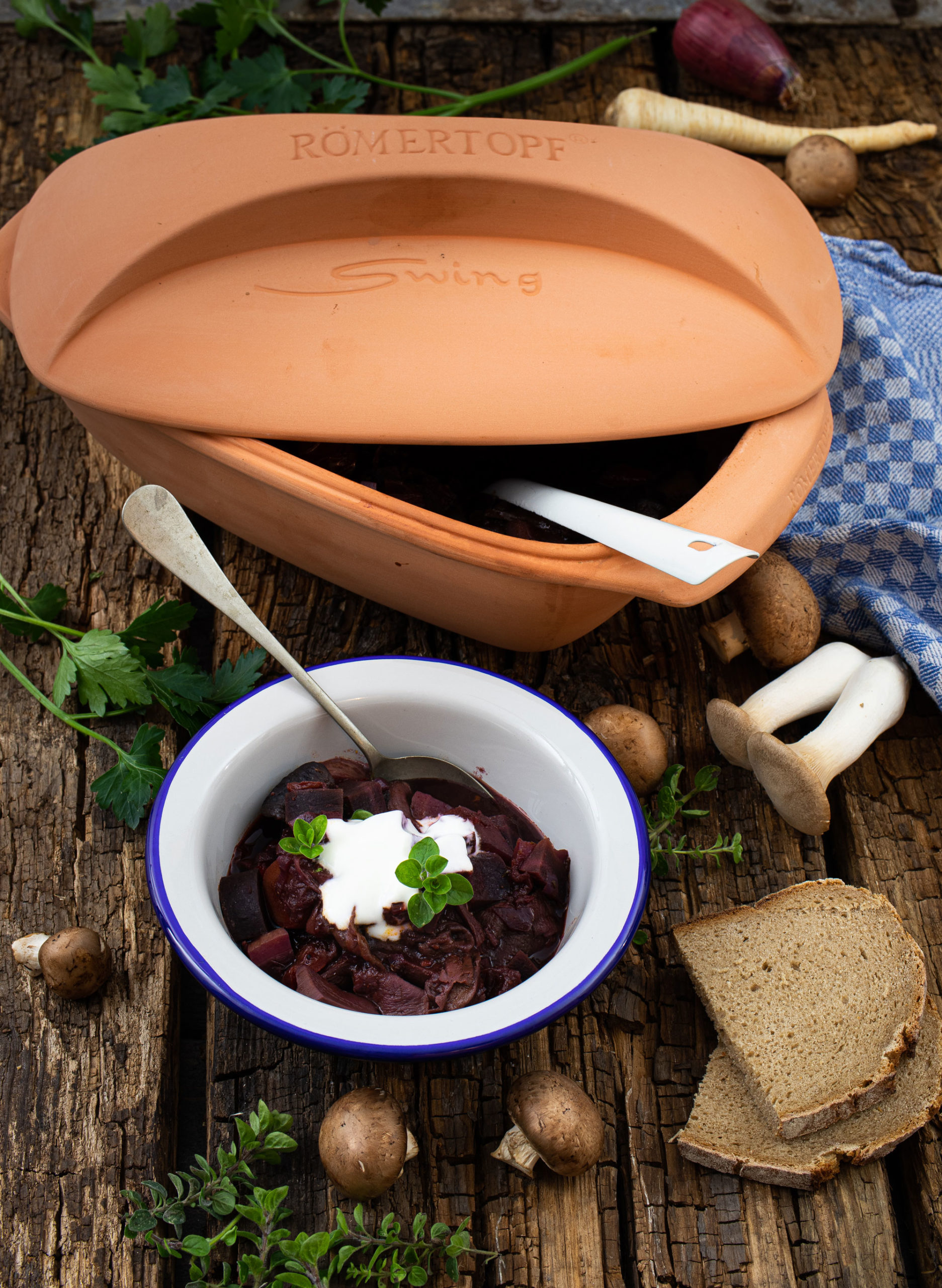 Vegetarische Boeuf Bourguignon uit de Römertopf — Overig recept voor de Römertopf
