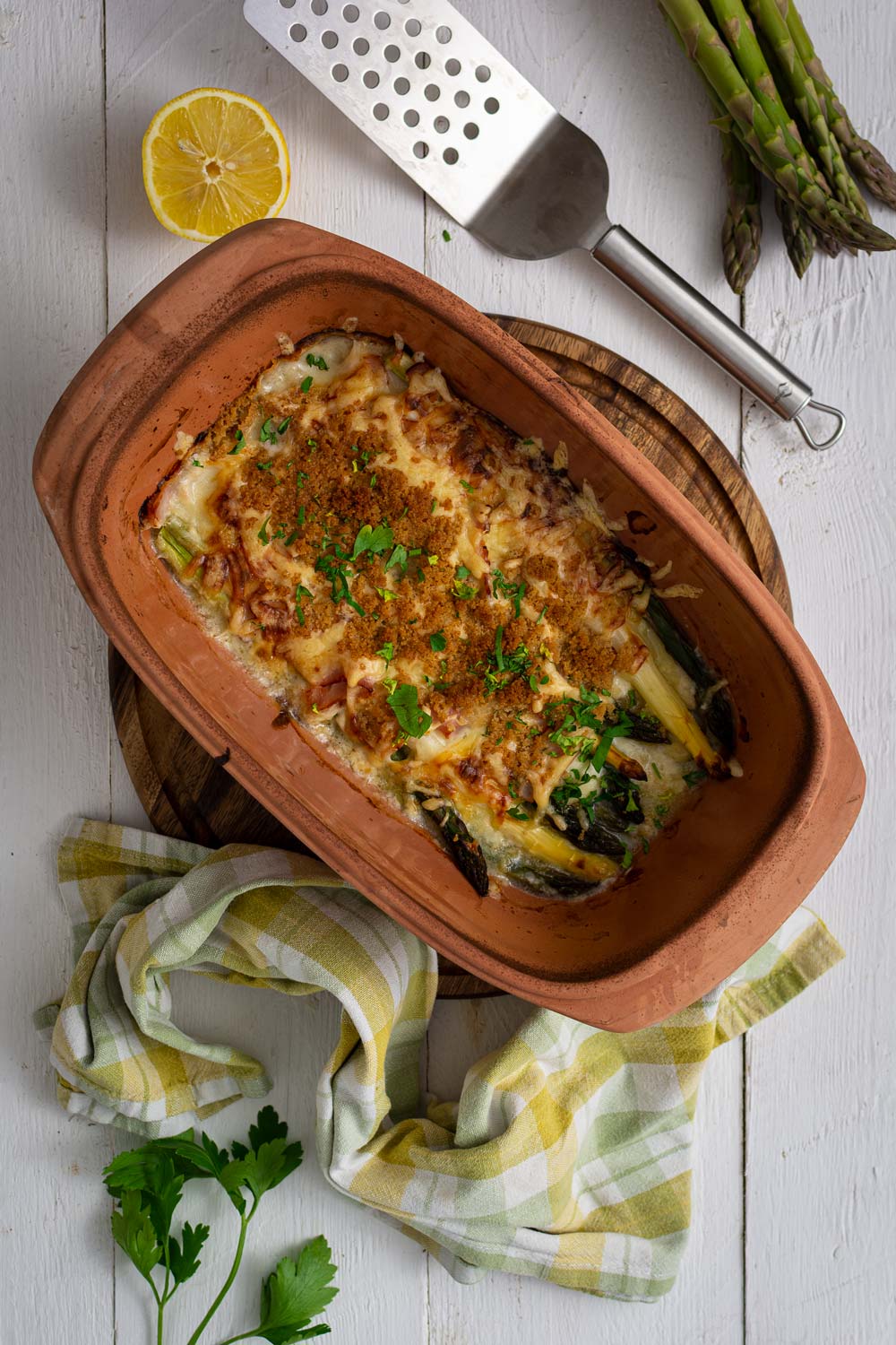 Gratin van asperges uit de Römertopf — Overig recept voor de Römertopf