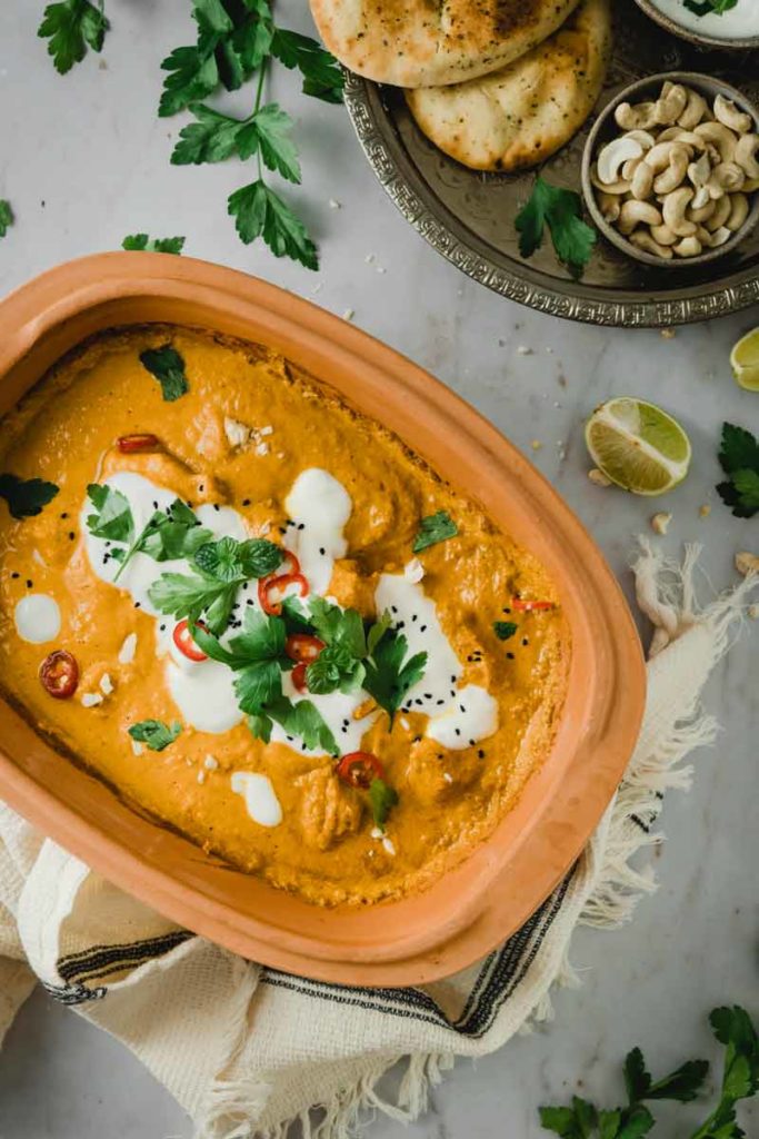 Cashew Hähnchen Curry aus dem Römertopf Rezept