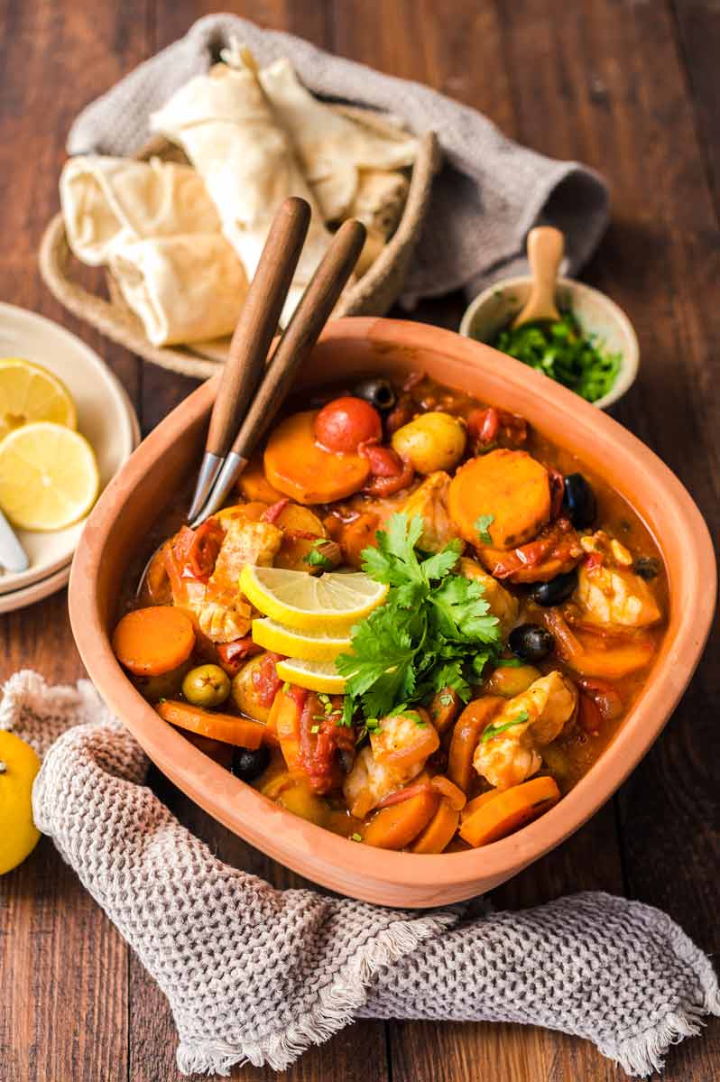 Vis Tajine uit de Römertopf — Vis recept voor de Römertopf
