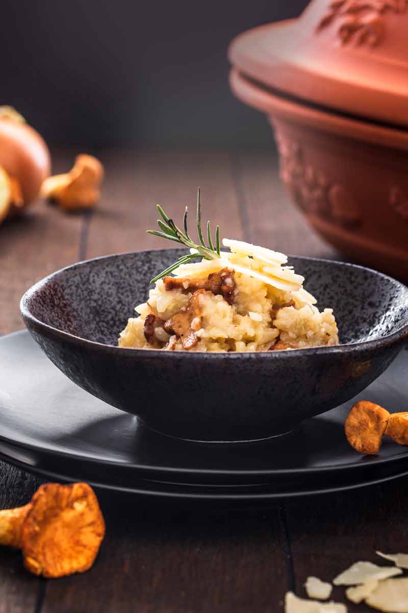 Romig Oven-Risotto met Cantharellen — Overig recept voor de Römertopf
