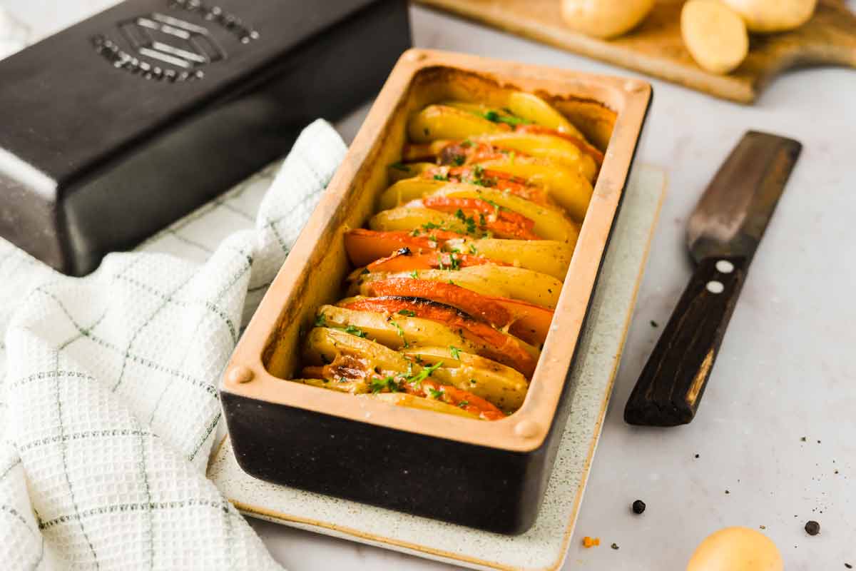 Schnelles Kürbis Kartoffel Gratin