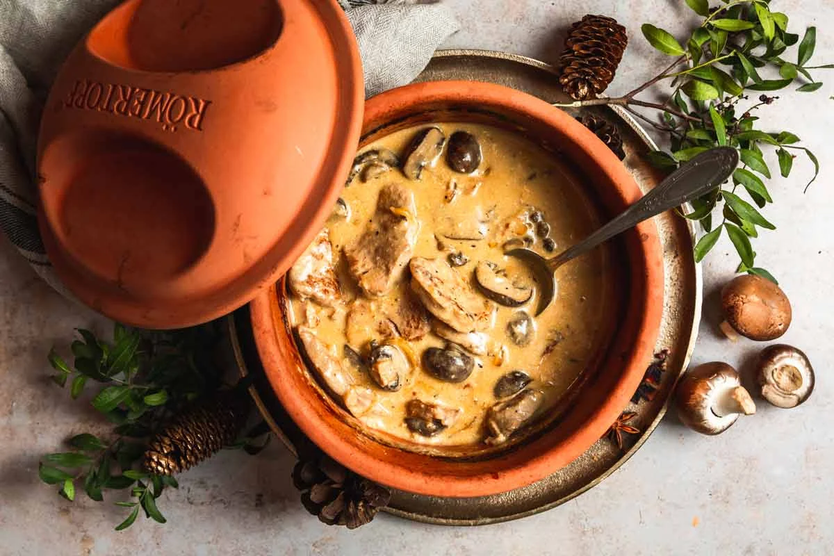 Lendentopf mit Champignons