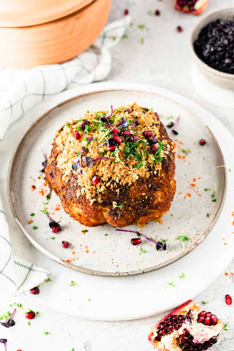 Feestelijke Geroosterde Bloemkool uit de Römertopf — Overig recept voor de Römertopf