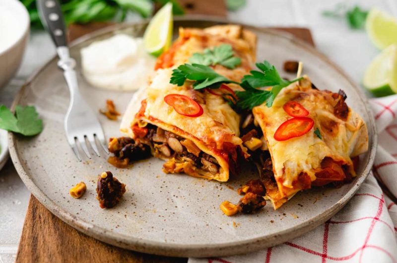 Enchiladas mit Kidneybohnen Füllung | Römertopf Rezeptwelt