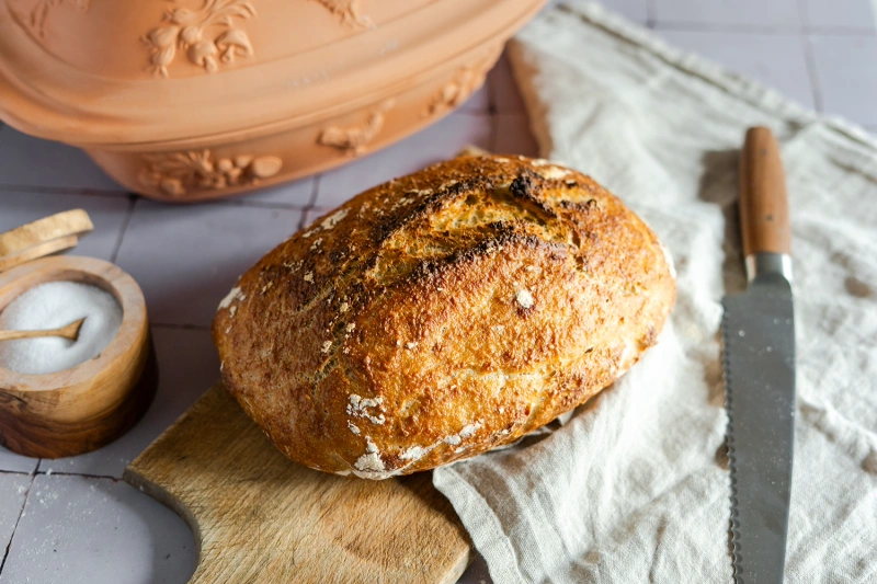One Bowl No-Knead Brot im Römertopf