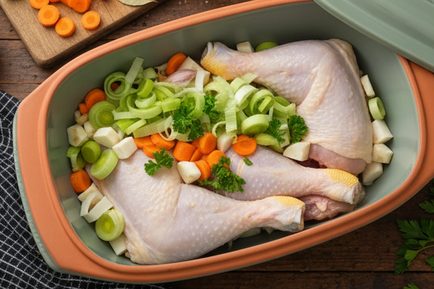 Klassische Hühnersuppe im Römertopf Culinario