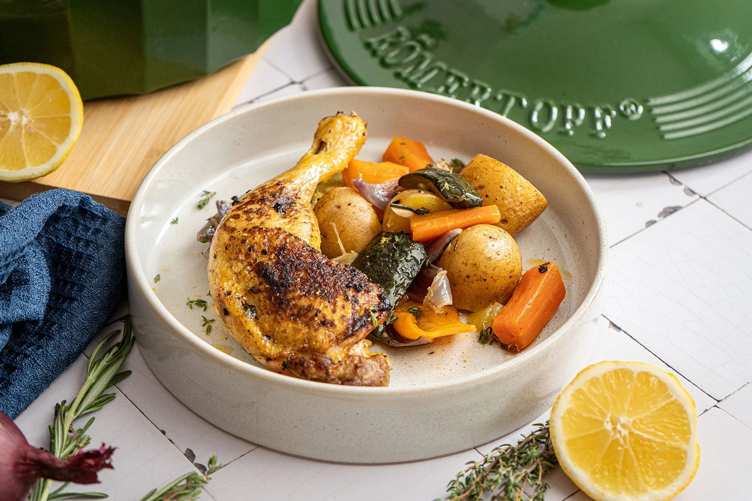 One-Pot-Zitronenhähnchen mit Gemüse