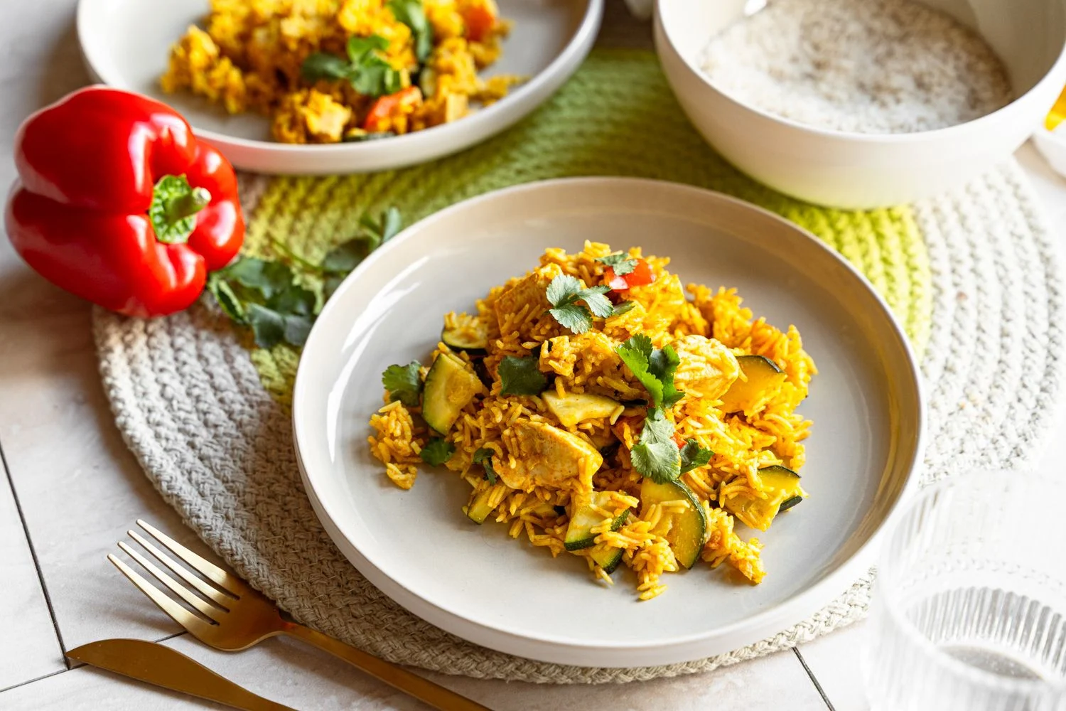 Zucchini Curry mit Hähnchen