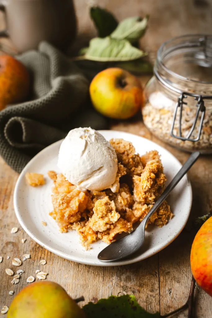 Einfacher Apple Crumble mit Haferflocken