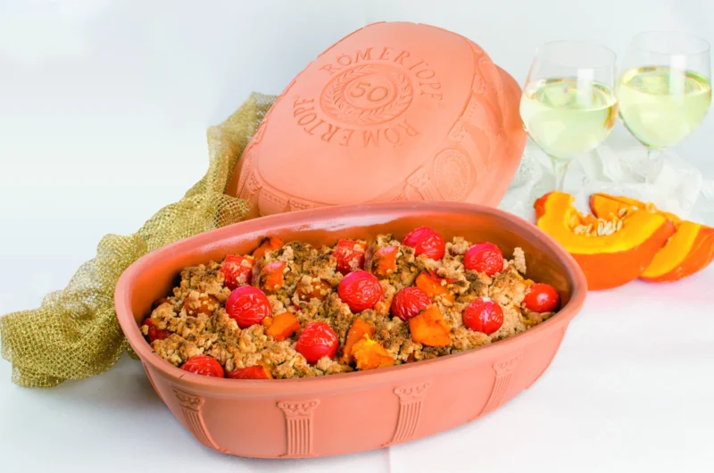 Kürbis-Crumble mit Parmesan-Streuseln